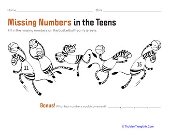 Missing Numbers in the Teens