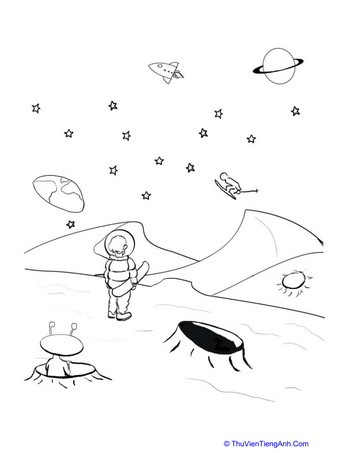 Moon Skiing Coloring Page