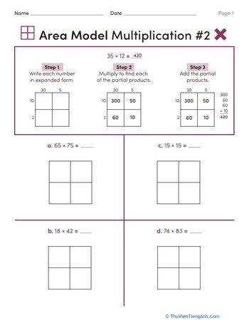 Area Model Multiplication #2