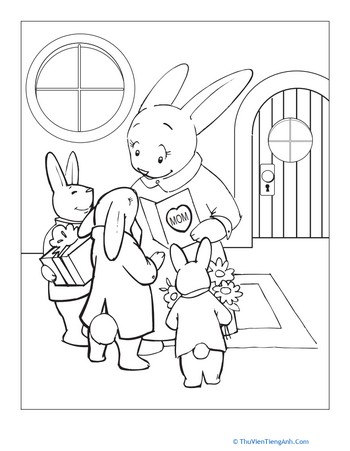 Mother Bunny Coloring Page
