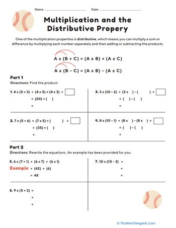 Multiplication and the Distributive Property