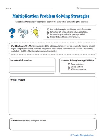 Multiplication Problem Solving Strategies