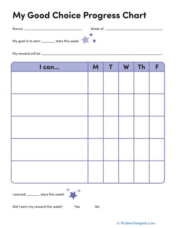 My Good Choice Progress Chart