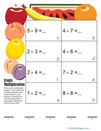 Mystery Fruit Multiplication 4