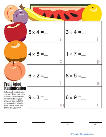 Mystery Fruit Multiplication 7