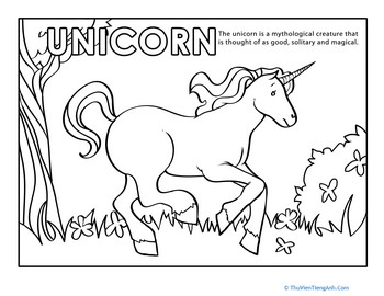 Unicorn Myth Coloring Page