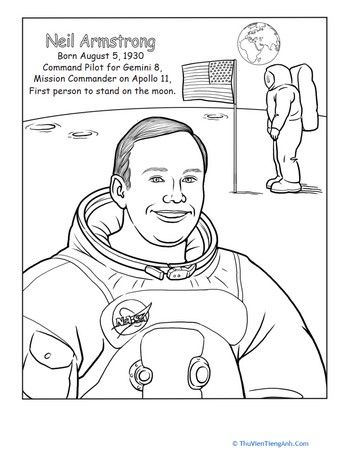 Neil Armstrong Coloring Page