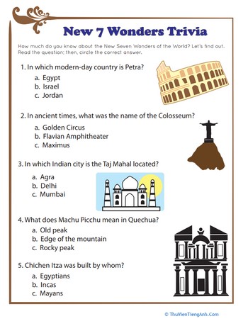 What’s the Answer? New 7 Wonders of the World Trivia