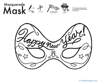 New Year Masquerade Mask Coloring