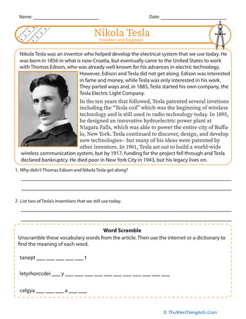 Nikola Tesla: Inventor and Engineer