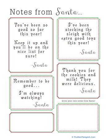 Notes from Santa