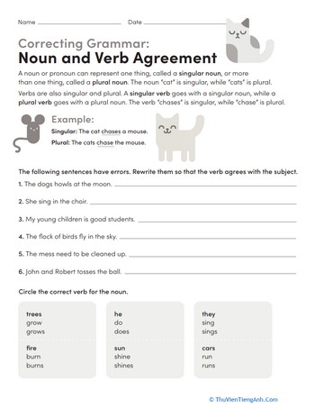 Noun and Verb Agreement