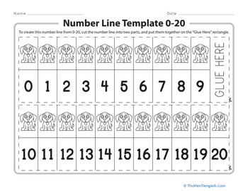 Number Line Template 0-20
