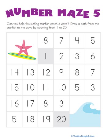 Number Maze: Help the Surfing Starfish!