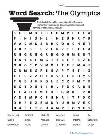 Olympic Word Search
