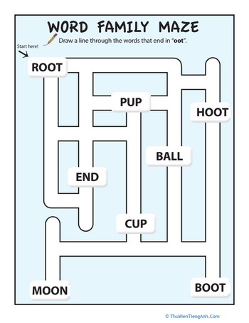 Word Family Maze “oot”