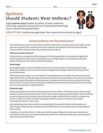 Opinion: Should Students Wear School Uniforms?