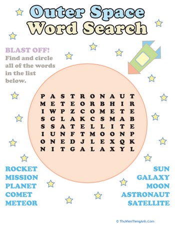 Outer Space Word Search