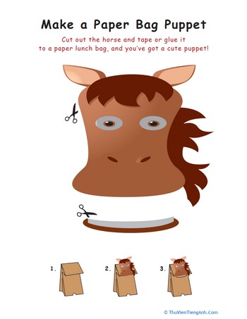 Horse Paper Bag Puppet