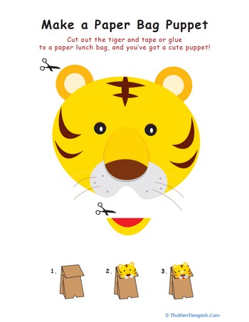 Tiger Paper Bag Puppet