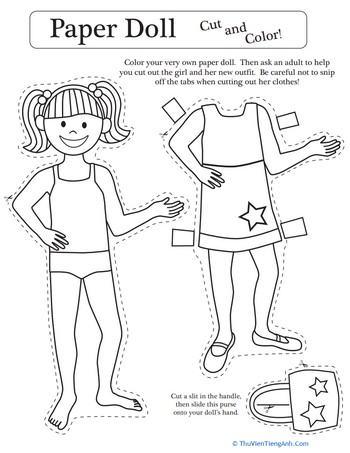 Paper Doll Coloring #3