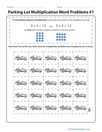 Parking Lot Multiplication Word Problems #1
