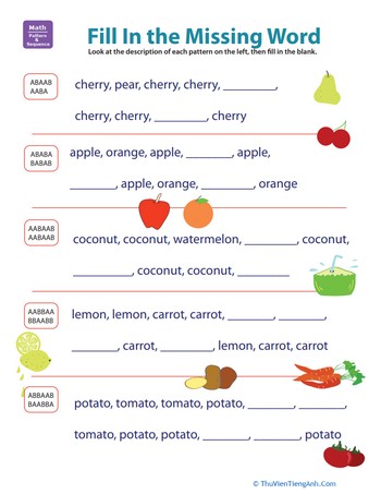 Complete the Fruit Pattern