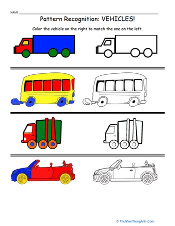 Pattern and Colors: Vehicles