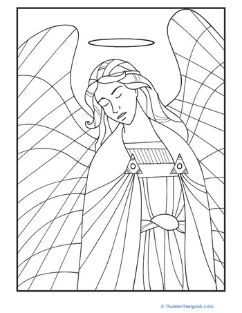 Peaceful Angel Coloring Page