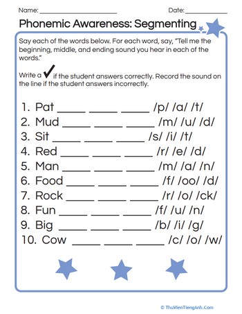 Phonemic Awareness: Segmenting