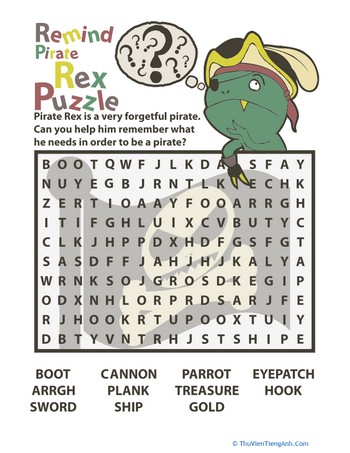 Pirate Word Search for Kids