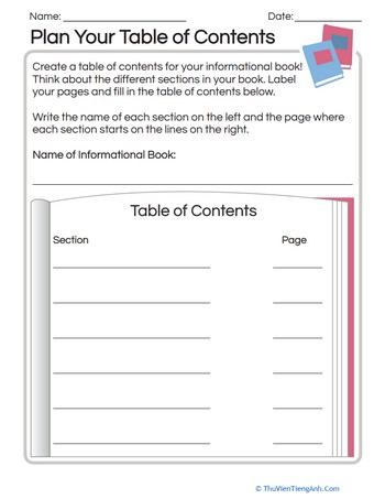 Plan Your Table of Contents