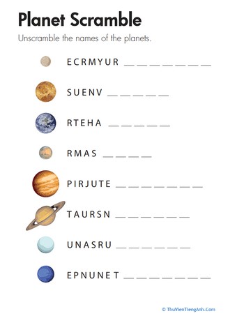 Scrambled Planet Names