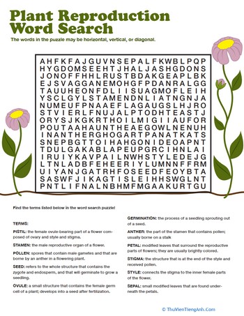 Flowers in Love: Word Search