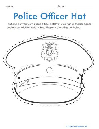 Police Officer Hat and Badge
