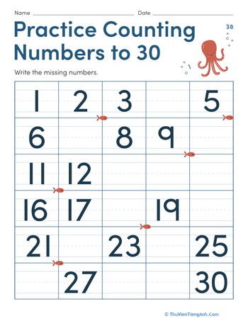 Practice Counting Numbers to 30