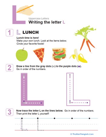 Practice Writing Letters: The Letter L