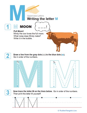 Writing the Letter M: M is for Moo!