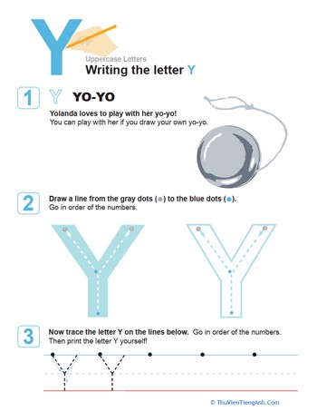 Y is for Yo-Yo! Practice Writing the Letter Y
