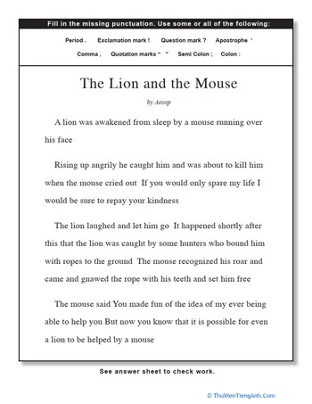 Punctuation: The Lion and the Mouse