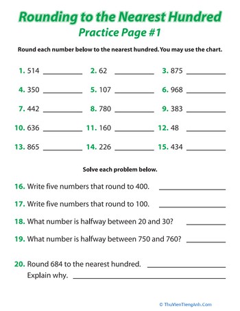Practice Rounding with a Chart