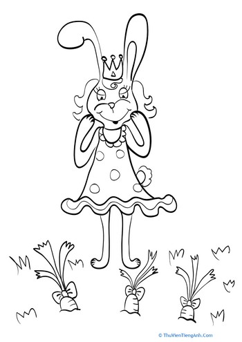 Princess Rabbit Coloring Page