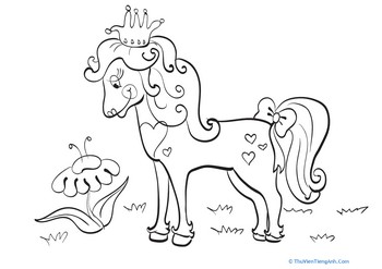 Princess Horse Coloring Page