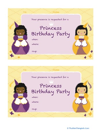 Princess Birthday Invitations #2