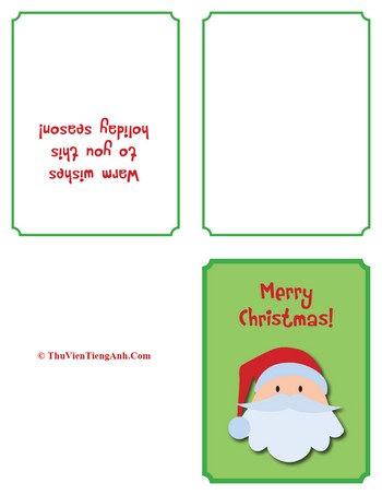 Printable Santa Christmas Card