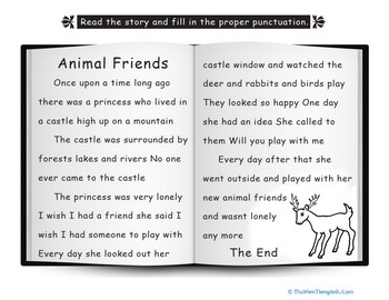 Animal Friends: Punctuate the Story
