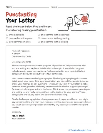Punctuating Your Letter
