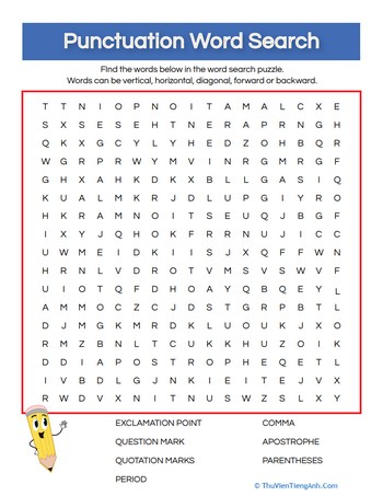 Punctuation Practice: Word Search