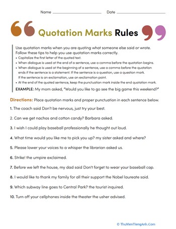 Quotation Mark Rules