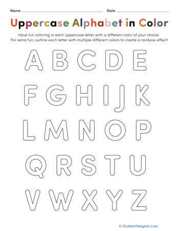 Rainbow Letters! Practice Writing Uppercase Letters